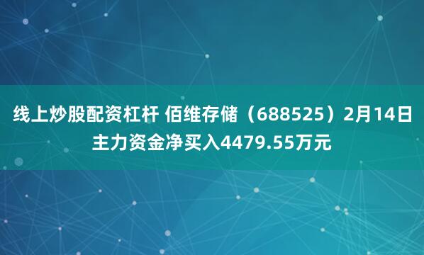 线上炒股配资杠杆 佰维存储（688525）2月14日主力资金净买入4479.55万元