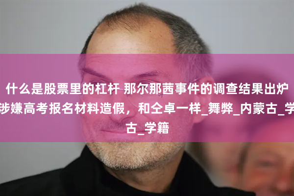 什么是股票里的杠杆 那尔那茜事件的调查结果出炉，涉嫌高考报名材料造假，和仝卓一样_舞弊_内蒙古_学籍